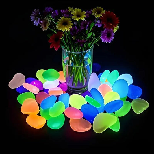 100pcs Glow in the Dark Stones - Assorted Color Fluorescent Garden Rocks - Eazylife