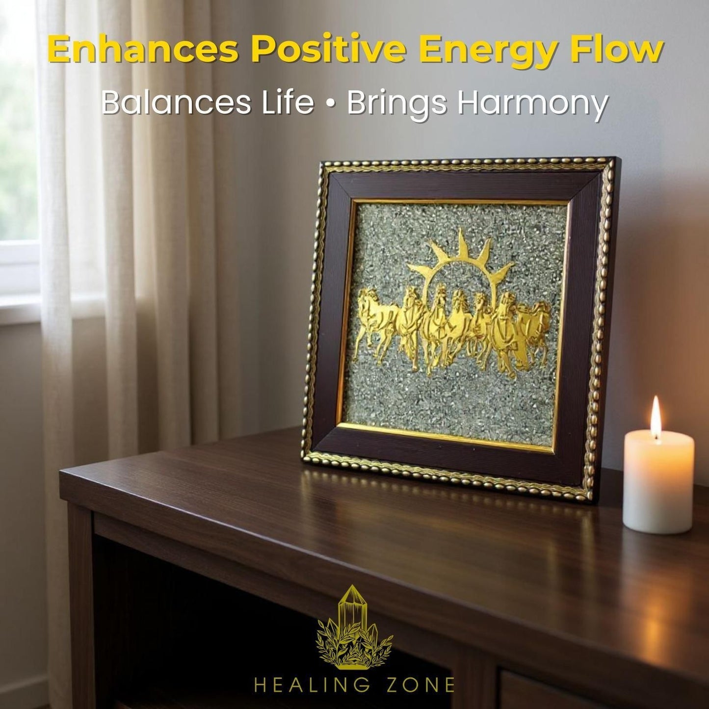 Success & Fame: Vastu Seven Horses Raw Pyrite Decor - Eazylife